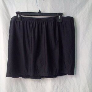Yonique Swim Bottom Women 20W Skort Skirt With Bikini Black
